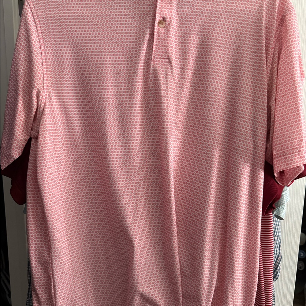 Peter Millar Pink Patterned Golf Polo